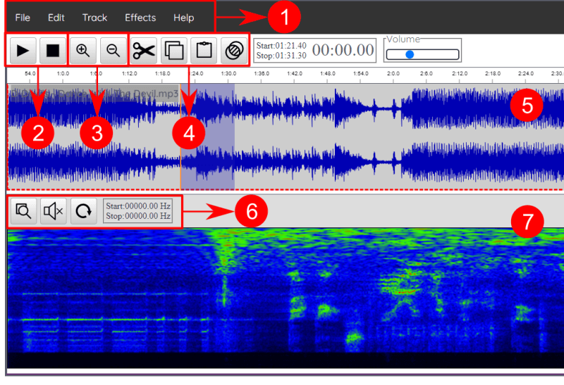 Sound Editor Main Screen Options