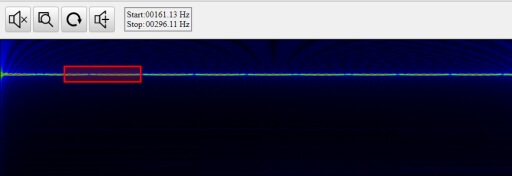 Audio spectrum of sin wave 250Hz